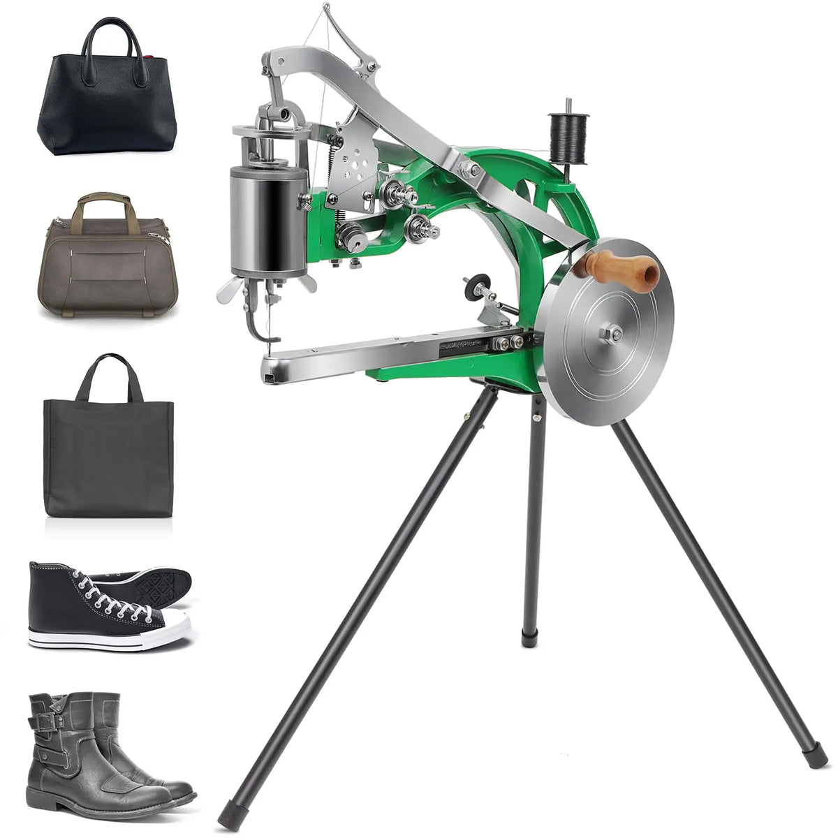 Handbetriebene Ledernähmaschine – Schuhreparatur, Leder, Taschen &amp; Gürtel – Dual Baumwoll- &amp; Nylonfaden Nähmaschine 
