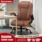 Daccormax Multifunctional Office Chair, Premium Leather Executive Chair, Comfortable Headrest and Armrests, Breathable Backrest.
