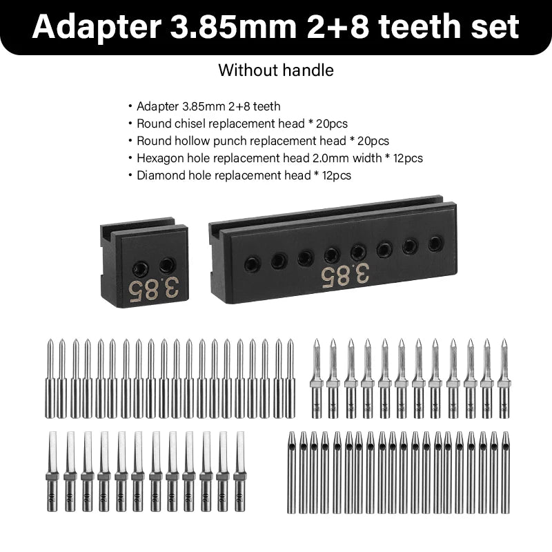 WUTA Modulares Adapter- & Schlagkopf-System für Lederwerkzeuge – Austauschbare Loch- & Stichaufsätze aus Edelstahl