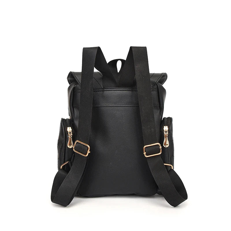 Yogodlns Damen Rucksack Schwarz – Stylischer PU Leder Rucksack mit Eulenmotiv, modern & trendig