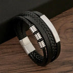 Classique Herren Lederarmband – Handgeflochtenes Multi-Layer Armband mit Magnetverschluss im modernen Punk-Style