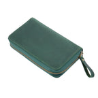 Echte Leder Füllfederhalter-Mappe mit Reißverschluss – Stifteetui mit 10 Fächern & großer Kapazität für Büro & Schule