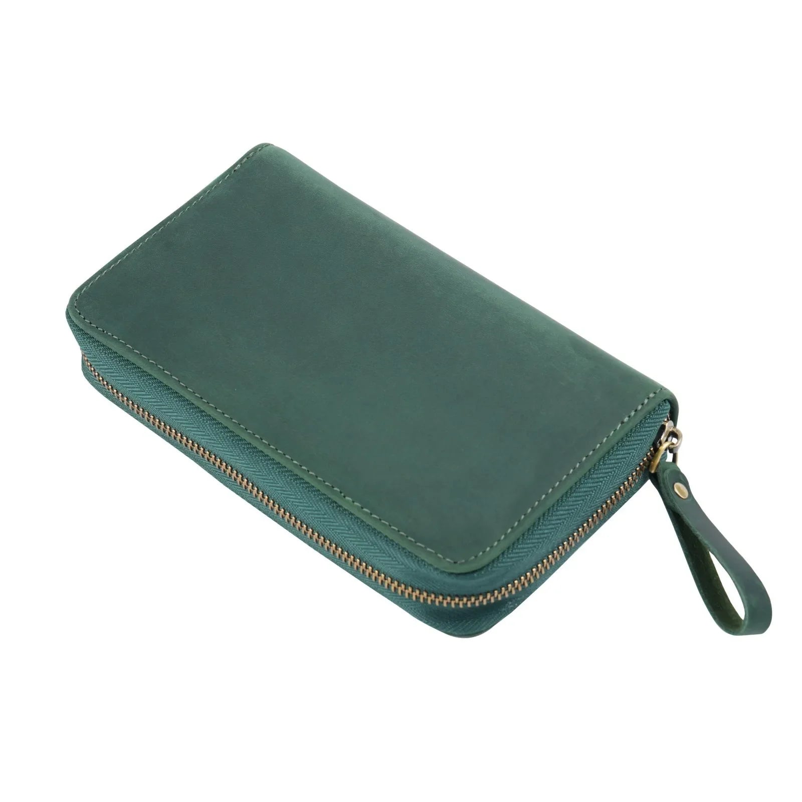 Echte Leder Füllfederhalter-Mappe mit Reißverschluss – Stifteetui mit 10 Fächern & großer Kapazität für Büro & Schule