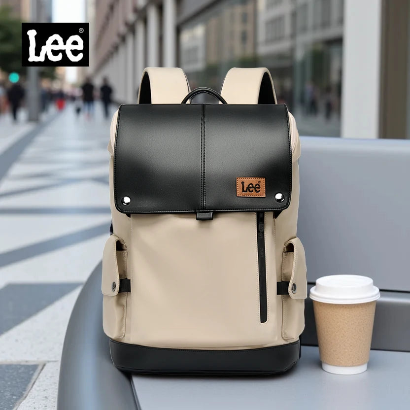 LEE Flip Leder-Rucksack Unisex – Großer Business & Freizeit Laptoprucksack (16 Zoll), wasserfest & leicht