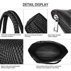 Woven Tote Bag für Damen – Veganes Leder, Große Schultertasche & Strandtasche, Vielseitige Reise- und Alltagstasche