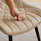 Esszimmerstühle 4er-Set aus Kunstleder – Gepolsterte Dining Chairs im gesteppten Retro-Design mit Metallbeinen, modern & luxuriös