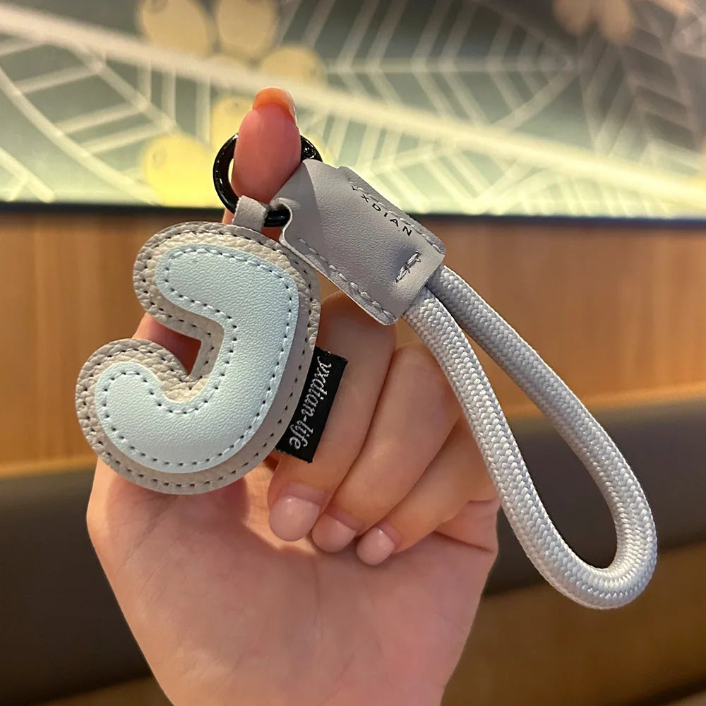 Bunter PU-Leder Schlüsselanhänger mit geflochtener Handschlaufe – Anti-Verlust Keychain &amp; Lanyard for Schlüssel, Tasche, Koffer &amp; Handy 