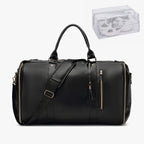 55L 2-en-1 Reise-Kleidertasche aus wasserdichtem PU-Leder - Bolsa de viaje grande con cierre, bolsa de ropa faltbare para mujeres