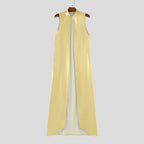 Veste en cuir PU pour hommes, style long, style streetwear avec poches et poches offenem, look cardigan moderne 