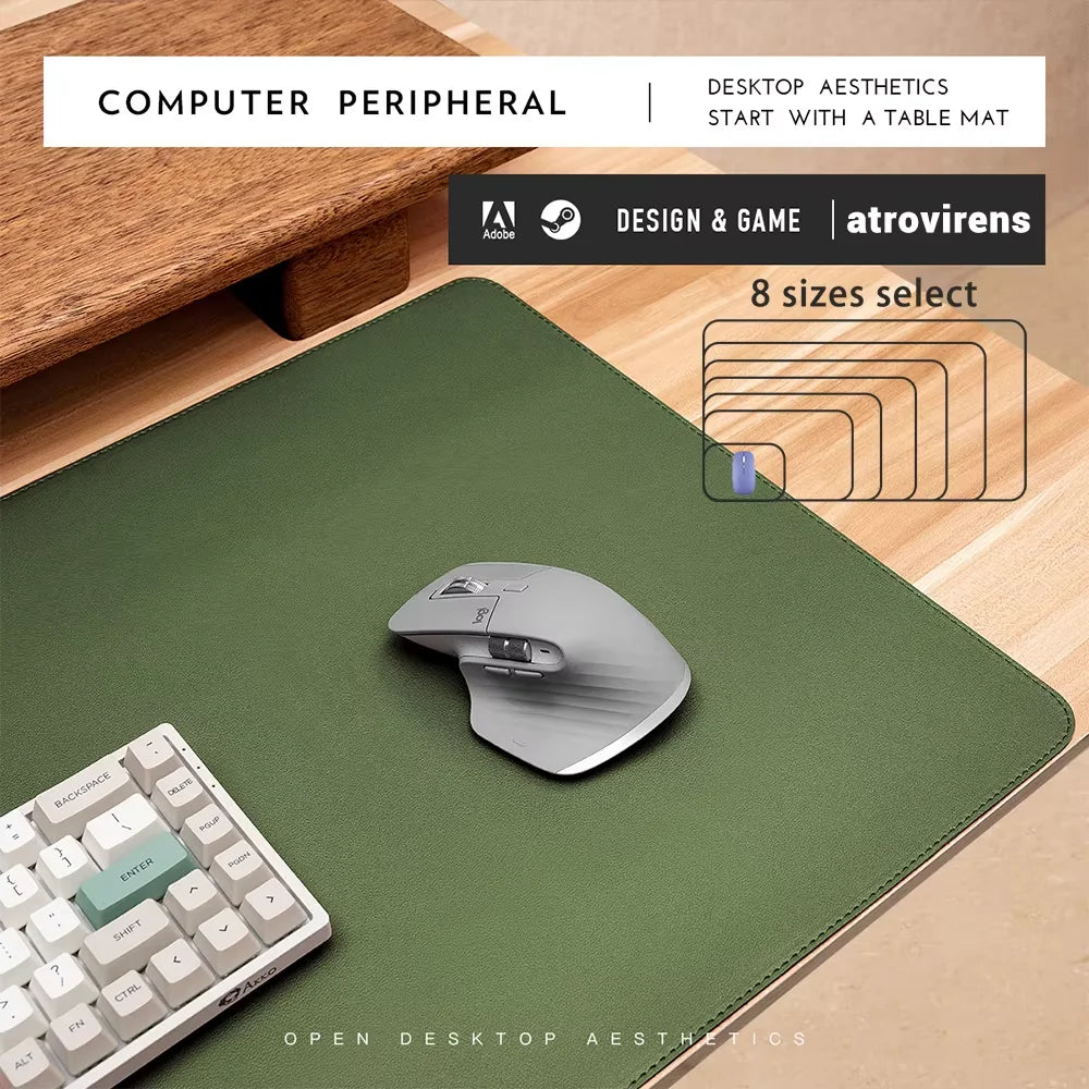 EMTRA Leder Gaming Mousepad - Großes, Rutschfestes &amp; Wasserdichtes Mauspad in Mehrfarben für Büro, Gaming &amp; Homeoffice