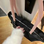 Sacs à provisions pour femmes avec autocollants Cartoon – Grand sac à provisions noir en nylon, doux et moderne