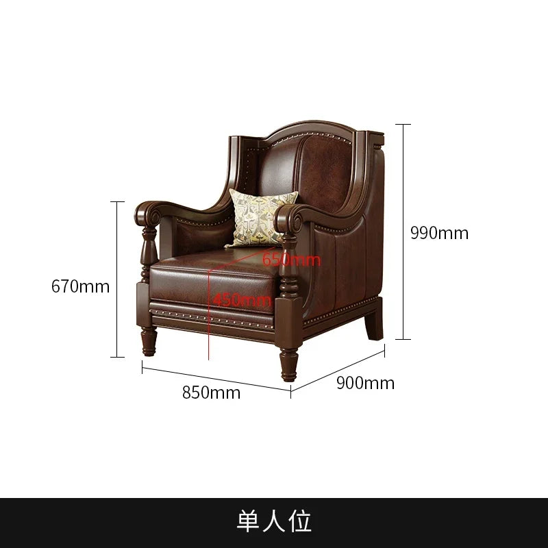 Lujoso sofá de cuero de diseño en estilo Chesterfield: sofá relax con asiento con almohada de alto rebote, moderno sofá lounge para habitaciones y jardines de invierno