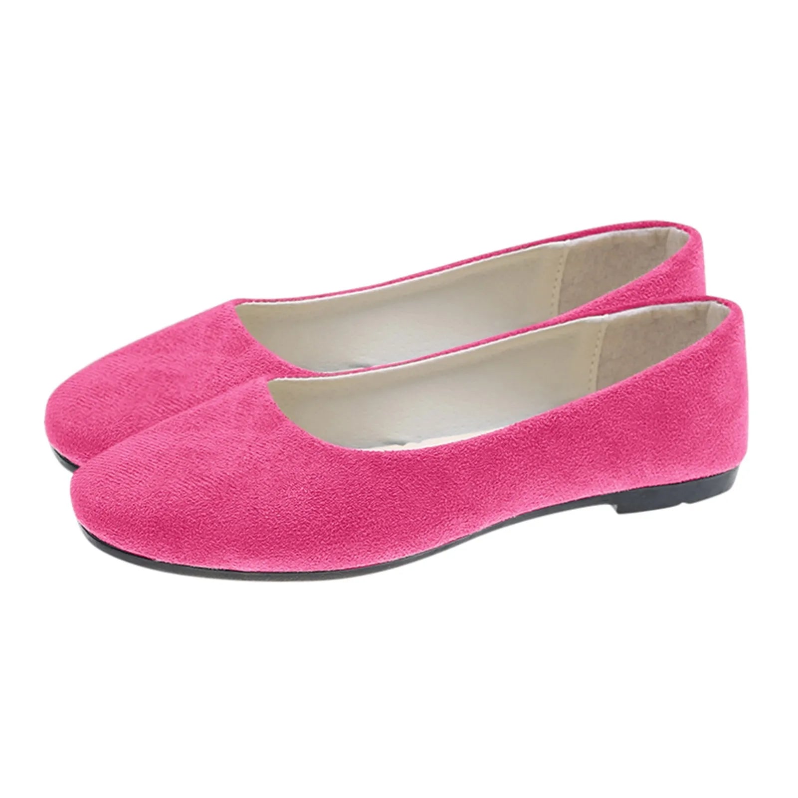 Dames Flats 2025 – Bequeme Runde Zehen Ballerina Flats en Suède avec Weicher Sohle, Casual Mom Shoes