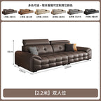 Italienisches modernes Ledersofa für das Wohnzimmer – Minimalistisches Relax Sofa aus echtem Leder mit Latex-Polsterung