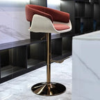 DUTRIEUX Nordic Leder Barstuhl – Höhenverstellbarer 360° Dreh-Barhocker aus Echtleder mit Armlehnen, modernes Design für Küche & Wohnzimmer