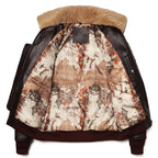 Herren G1 Fliegerlederjacke aus 100 % Rindsleder – Gefütterte Military Lederjacke mit Stehkragen für den Winter 