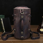LUUFAN Vintage Leder Rucksack Herren – Einzigartiger Crazy Horse Bucket Backpack aus echtem Rindsleder 