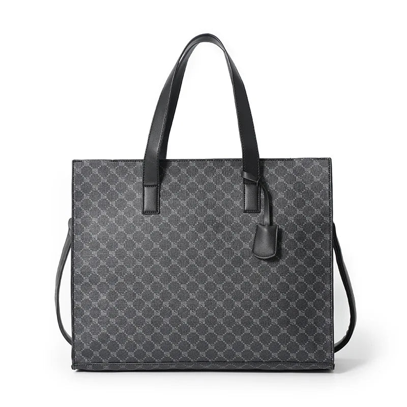 Vintage PU-Leder Handtasche für Herren – Top-Handle Tote & Crossbody Bag, Laptop-Handbag Unisex