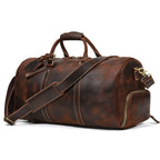 Newsbirds Leder Reisetasche für Herren – Große Vintage Duffle Bag aus echtem Rindsleder mit separatem Schuhfach