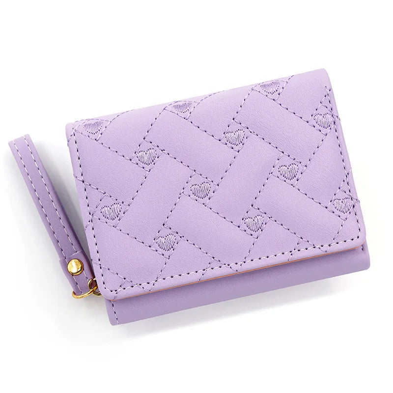 Kawaii Damen Mini-Geldbörse en PU-Leder – Süße Kurz-Wallet mit Reißverschluss, Münzfach &amp; kompaktem Design