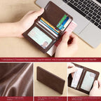 Vintage Herren Mini Geldbörse – Slim Wallet con RFID-Schutz, Kartenhalter y Geldclip para hombre 