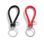 2er Set PU-Leder Schlüsselanhänger – Geflochtener Keychain &amp; Bag-Pendant mit Metallring für Damen &amp; Herren 