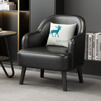 Moderner Lounge-Sessel aus Kunstleder – Bequemer Einzelsessel für Wohnzimmer, Schlafzimmer &amp; Büro, kompakter Relax- &amp; Accent Chair