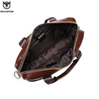 BULLCAPTAIN Herren Leder-Laptoptasche – Top-Layer Rindsleder Business Aktentasche für 15" Laptop
