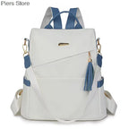 Großer Damen Rucksack aus weichem Lederlook – Modischer Softback Studentinnen-Rucksack mit viel Stauraum 