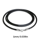 Wasserfeste geflochtene Lederkette 40–65 cm – Gewachste Lederkordel mit Edelstahl-Karabiner für Damen &amp; Herren (1–3 mm)