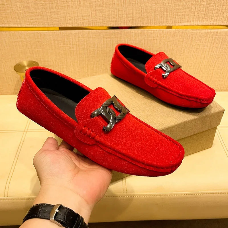 YRZL Herren Loafer in Übergröße bis 48 – Weiche Driving Mokassins aus Velours-Optik, Luxus Slip-On Flats für Alltag & Freizeit