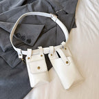 LXHYSJ Damen 2-in-1 Bauchtasche – Leder Crossbody & Chest Bag, Designer Mini Fanny Pack für Frauen 2024