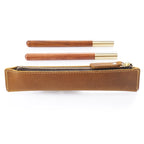 Mini Stifteetui en véritable cuir – Handgefertigter Leder-Organizer für Büro, Schule &amp; Reisen