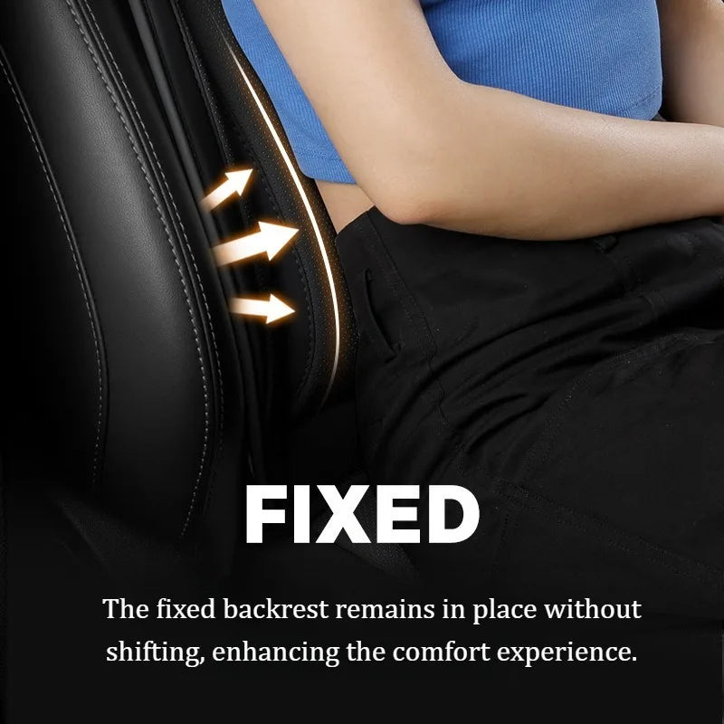 Ergonomisches PU-Leder Auto-Sitzkissen mit Rücken- & Beinunterstützung – Belüftetes Komfort-Sitzpolster mit Staufächern, universell passend