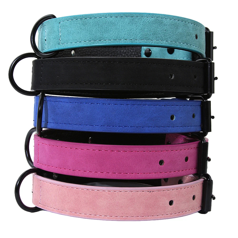 Personalisiertes Leder Hunde-Halsband & Leinen-Set – Gepolstertes, langlebiges Halsband mit Namensgravur für kleine, mittlere & große Hunde