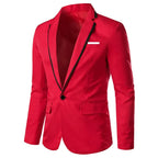 Herren Lederoptik Blazer – Eleganter Business & Party Sakko, einfarbiger Smart-Casual Anzugmantel für stilvolle Männer
