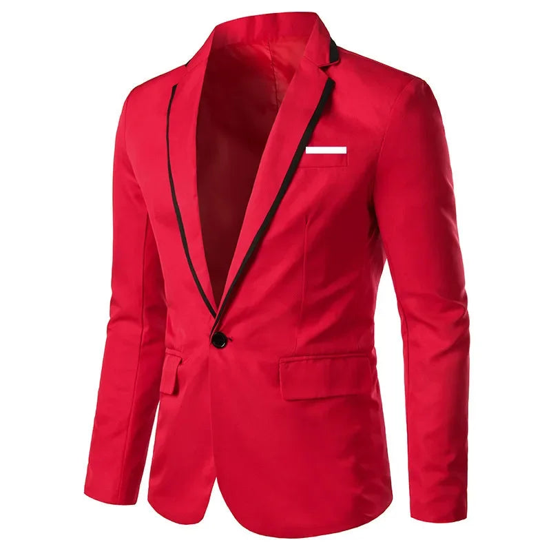 Herren Lederoptik Blazer – Eleganter Business & Party Sakko, einfarbiger Smart-Casual Anzugmantel für stilvolle Männer