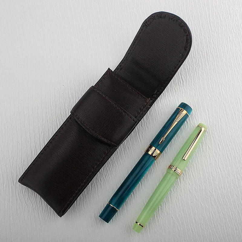 Vintage PU Leder Stifteetui für 2 Stifte – Retro Pen Case mit Schutzfunktion für Füllfederhalter & Rollerball | Ideal für Schule & Büro