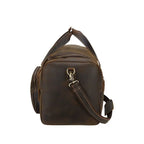 QINGWU Bolsas de cuero grandes para hombres – Vintage Weekender aus echtem Crazy Horse Rindsleder mit Schuhfach 