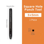 WUTA Basic Rechteck Lederstanzer – Quadratischer & Oblonger Hohlstanzer aus Carbonstahl für Gürtel, Riemen & Uhrenarmbänder