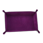 Rechteckige PU-Leder Ablageschale mit Samt – Faltbare Aufbewahrungsbox für Schlüssel, Würfel, Schmuck & Kleinteile