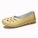 HAJINK Damen Leder Flats – Handgefertigte Loafers, Slip-On Ballerinas aus echtem Rindsleder