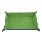 Rechteckige PU Leder Ablageschale mit Samt – Faltbares Storage Tray für Spiele, Schlüssel, Geldbörse & Kleinteile