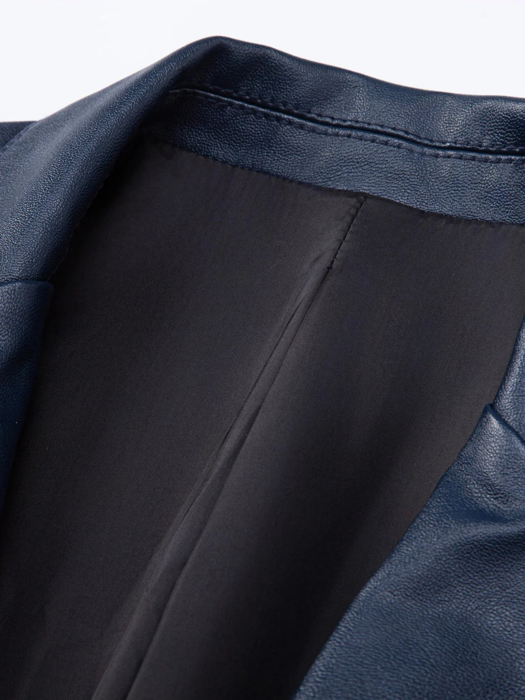 Veste en cuir PU pour hommes, coupe ajustée – Blazer décontracté au travail de pointe pour les repas et les herbes