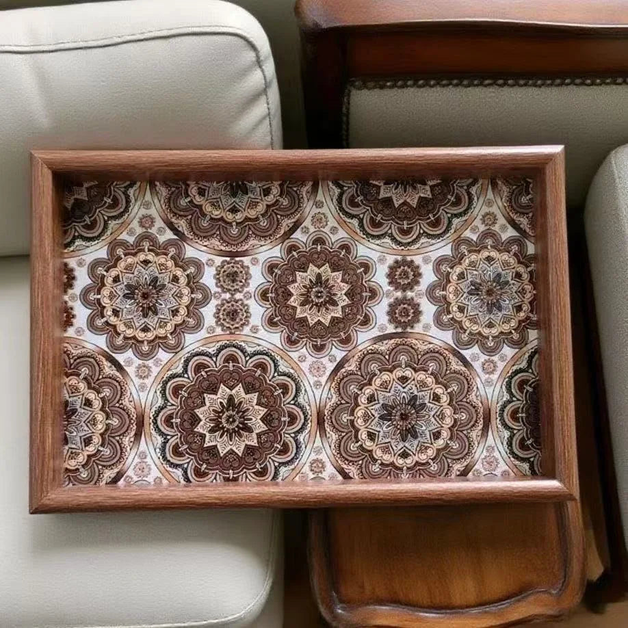 Boho Holz-Leder Ablageschale – Exotische Aufbewahrung im Vintage-Stil für Schmuck, Schlüssel & Wohnaccessoires