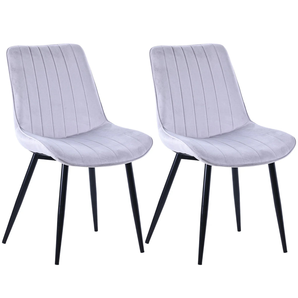 HOMAVO YZ1 Esszimmerstühle 2er-Set – Moderne Design-Stühle aus Samt oder PU-Leder mit Rückenlehne & Metallgestell für Küche, Wohn- & Arbeitsbereich