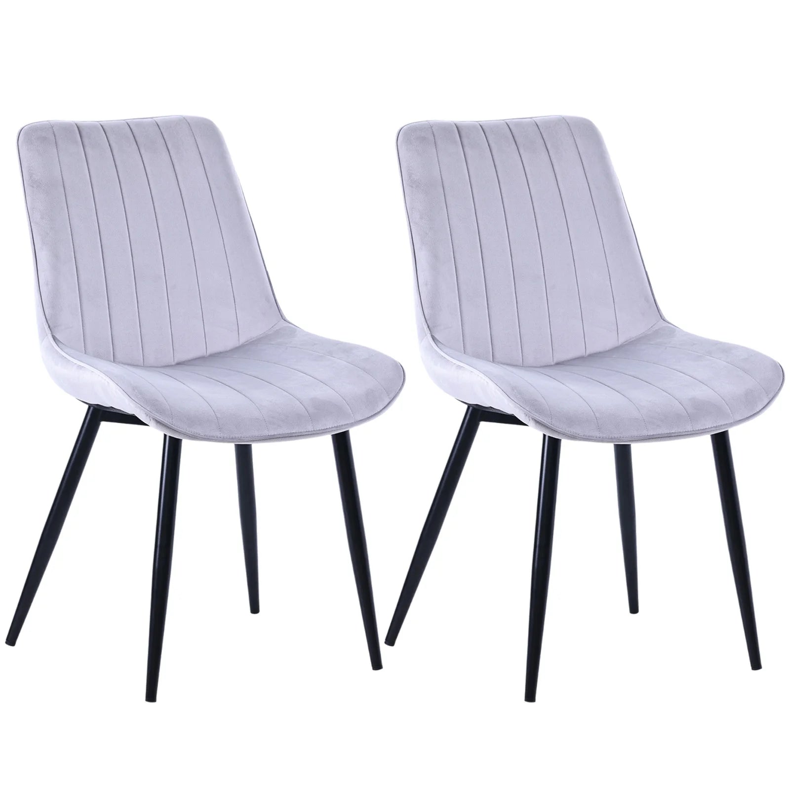 HOMAVO YZ1 Esszimmerstühle 2er-Set – Moderne Design-Stühle aus Samt oder PU-Leder mit Rückenlehne & Metallgestell für Küche, Wohn- & Arbeitsbereich