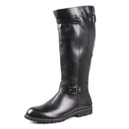 OLOMM Herren British Style Kniehohe Boots – Handgefertigte Motorrad- & Cosplay-Stiefel aus Leder, Zip-Design, Komfortable Stage & Freizeit Schuhe