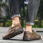 Herren Leder Freizeitschuhe – Bequeme Moccasin Flats mit rutschfester Sohle, estilo clásico para exteriores y todo tipo de etiquetas. 