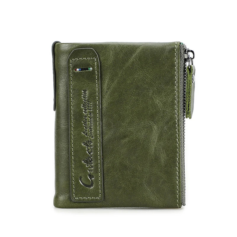 CONTACT'S Damen Geldbörse aus echtem Leder – Kompakte Bifold Wallet mit Kartenfächern, Münzfach &amp; Reißverschluss